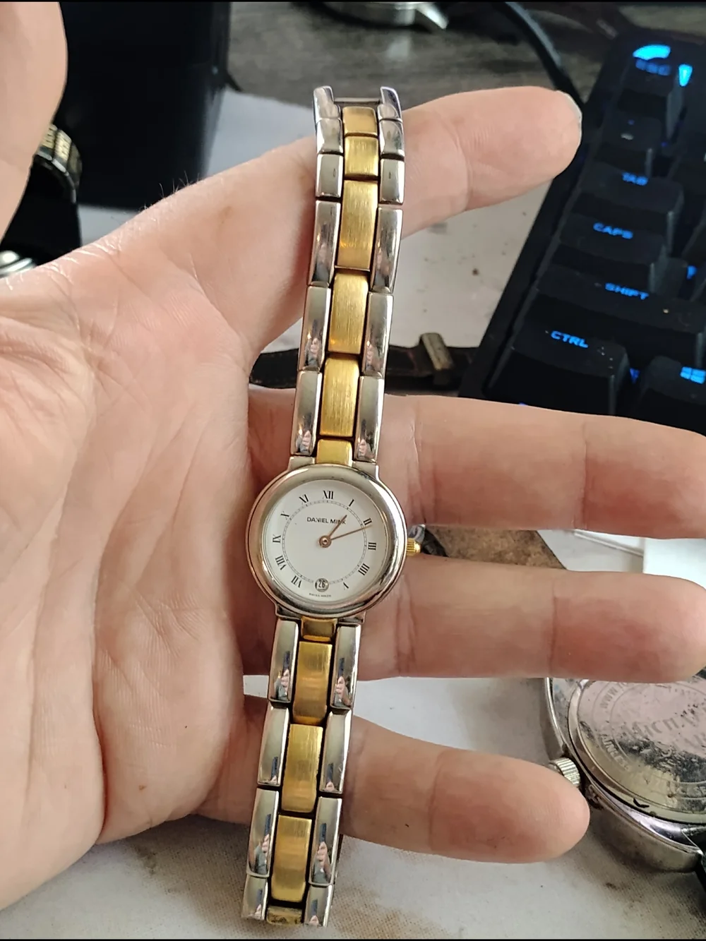 Two-Tone Women’s Classic Round Watch - White Dial